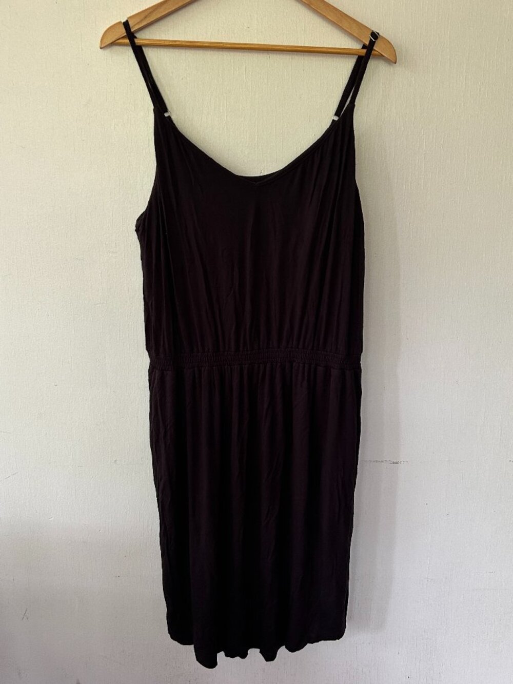 Soma Black Summer Dress Womens XL Black Pockets Adjustable Straps Classic Staple